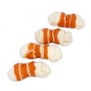 Marble Salmon Wrapped Knotted Bone