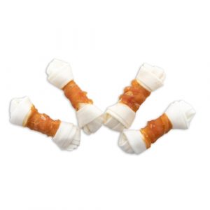 Chicken Wrapped Rawhide Knotted Bone