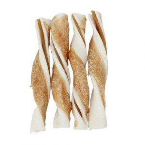 Chicken Wrapped Dental Flat Filled Rawhide Twists