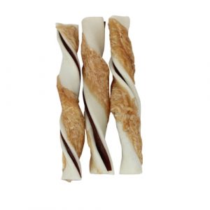 Chicken Wrapped Dental Flat Filled Rawhide Twists