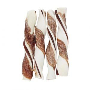 Duck Wrapped Dental Flat Filled Rawhide Twists