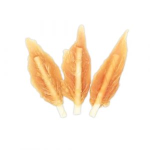 Chicken&White Rawhide Lollipop Leaves