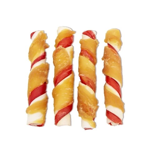 Chicken Wrapped Two Color Twisted Stick