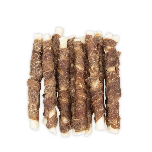 Duck Wrapped Rawhide Twisted Stick Dog Treats