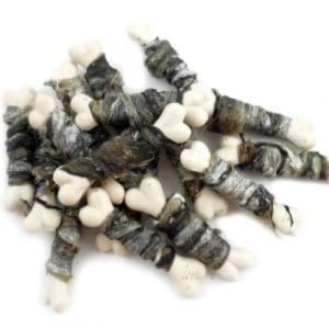 Fish Skin Wrapped White Calcium Bone Dog Treats